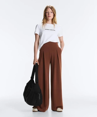 Длинные брюки со складками из мягкой ткани с модалом- Заказать в России