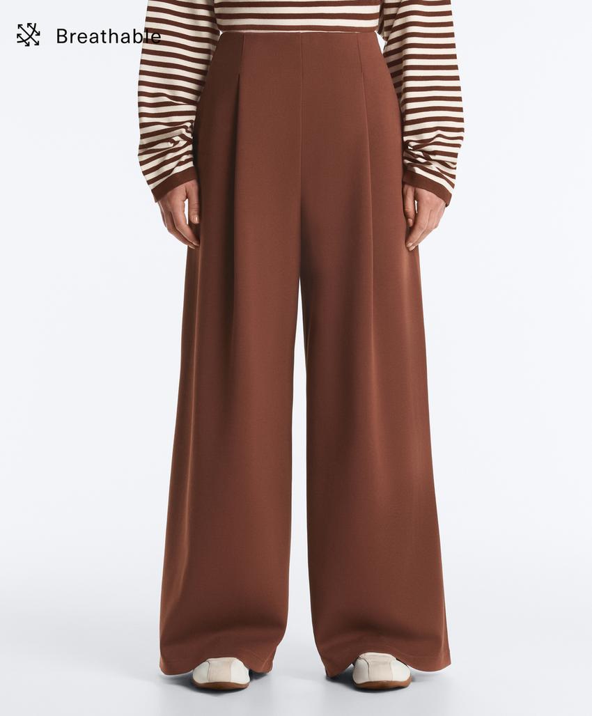 Широкие брюки High rise из пике