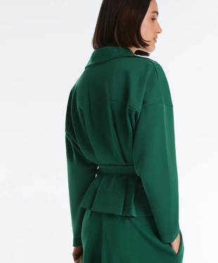 Куртка пике с поясом и складками, с хлопком- Заказать в России