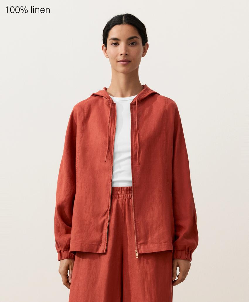 Куртка из 100%-го льна с капюшоном