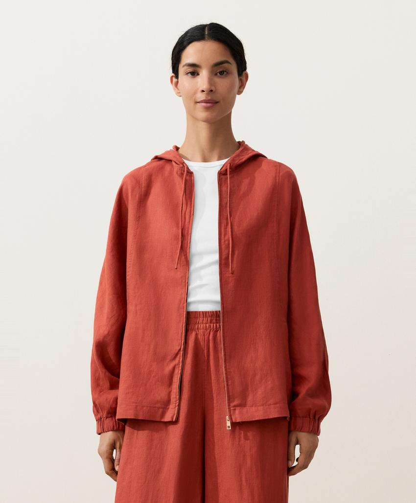 Куртка из 100%-го льна с капюшоном