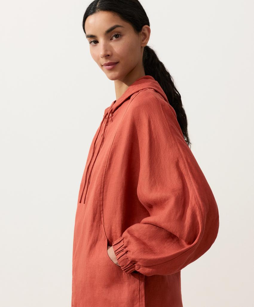 Куртка из 100%-го льна с капюшоном