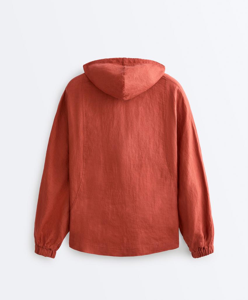 Куртка из 100%-го льна с капюшоном