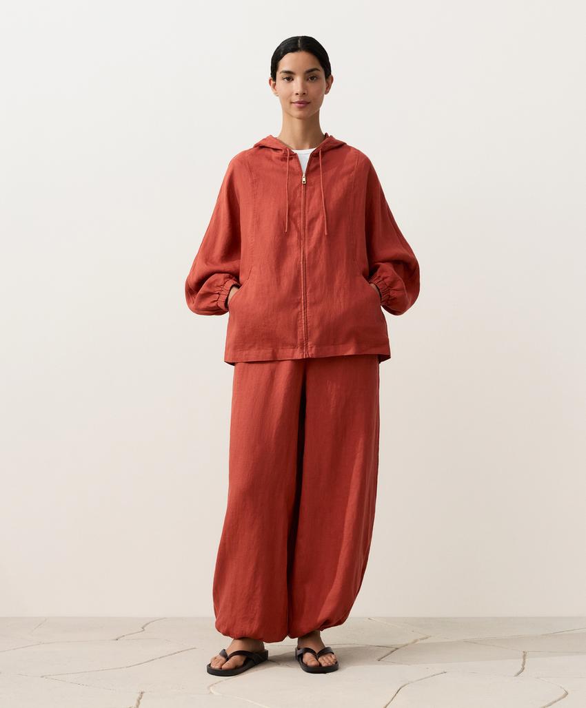 Куртка из 100%-го льна с капюшоном