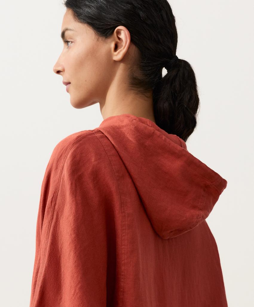 Куртка из 100%-го льна с капюшоном