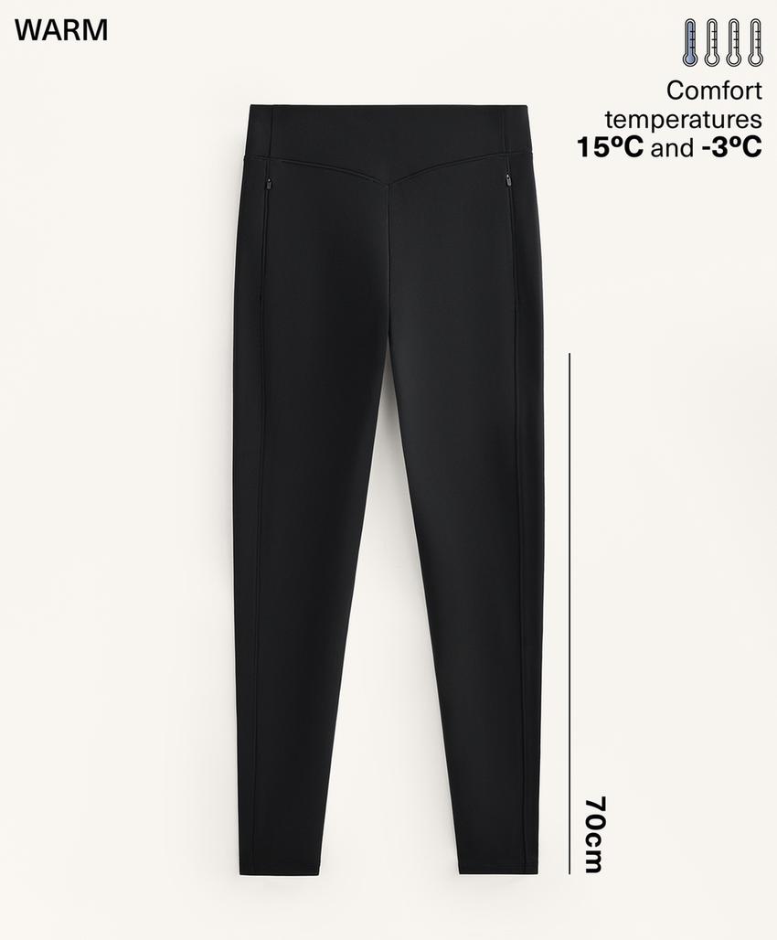 Легинсы длиной до щиколотки Warm с карманами и высокой посадкой, 70 см