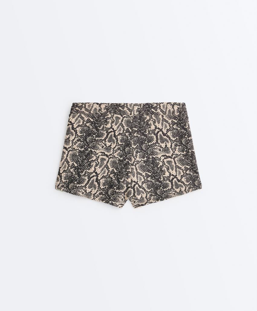 Шорты-бикини с принтом под змеиную кожу