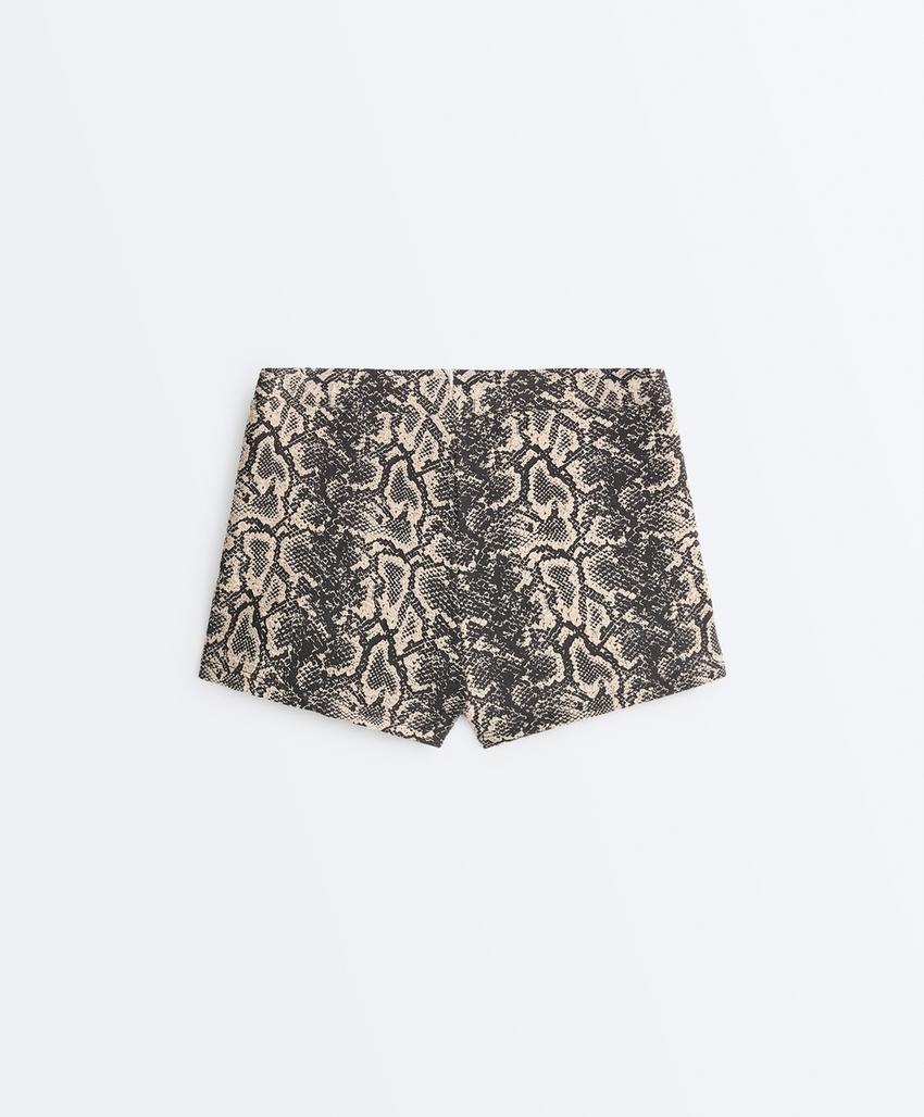 Шорты-бикини с принтом под змеиную кожу