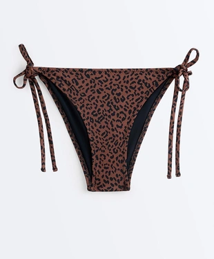 Полуоткрытые плавки бикини с леопардовым принтом- Заказать в России