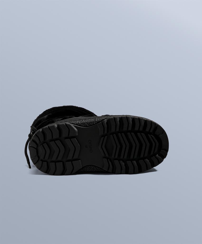 Ботинки из технического искусственного меха с шнуровкой