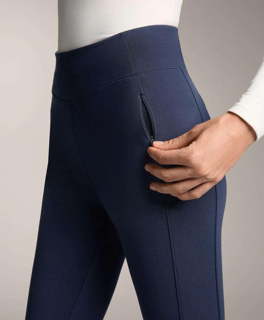 Теплые леггинсы с высокой посадкой до щиколотки с карманами 70 см