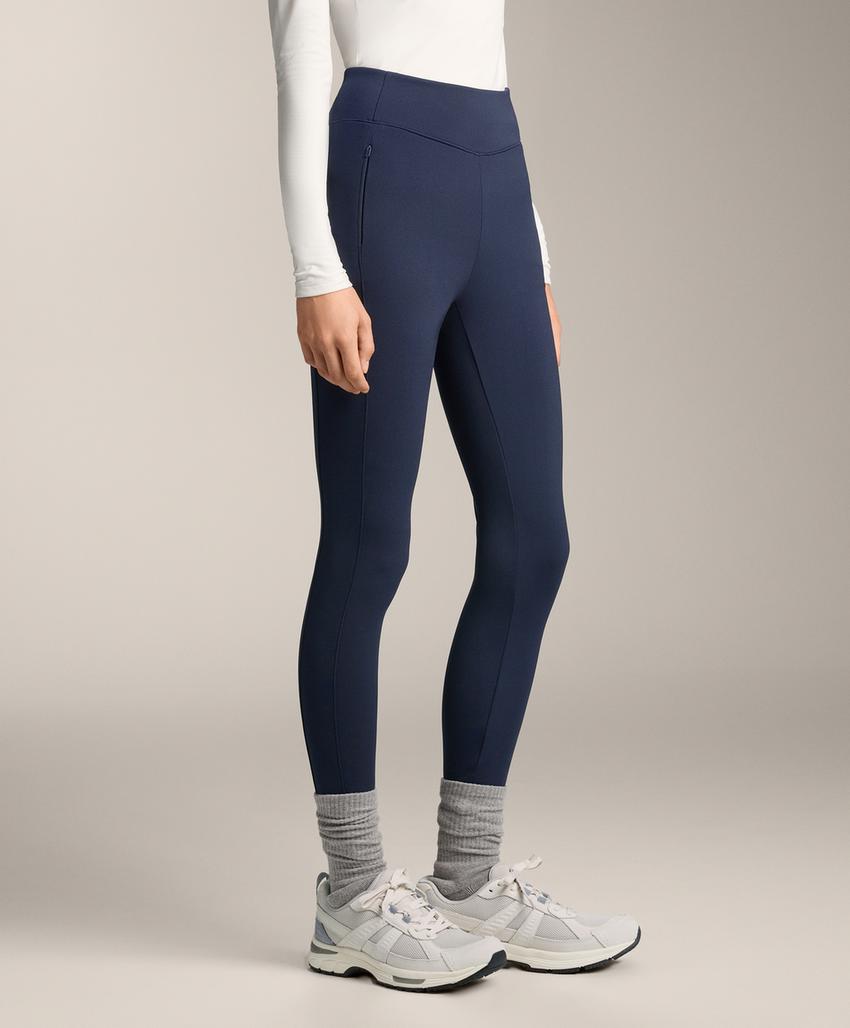 Теплые леггинсы с высокой посадкой до щиколотки с карманами 70 см