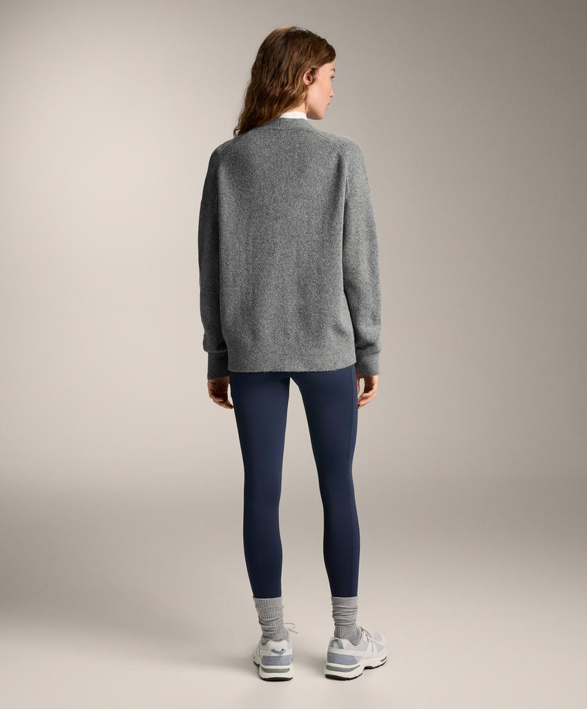 Теплые леггинсы с высокой посадкой до щиколотки с карманами 70 см