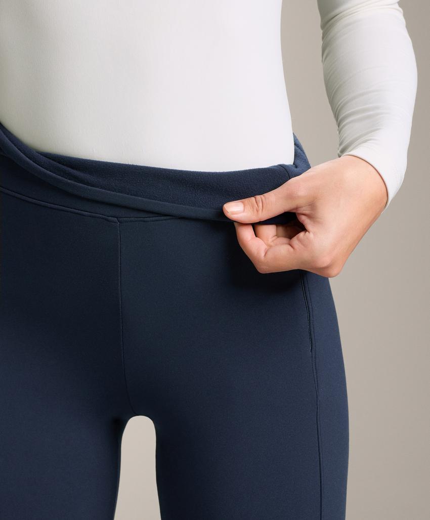 Теплые леггинсы с высокой посадкой до щиколотки с карманами 70 см