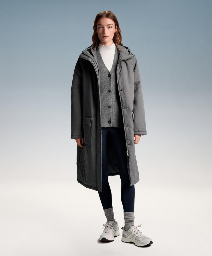 Теплые леггинсы с высокой посадкой до щиколотки с карманами 70 см