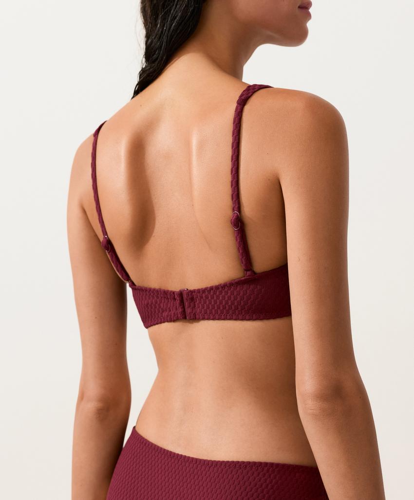 Лиф бикини с завышенным галстуком в клетку