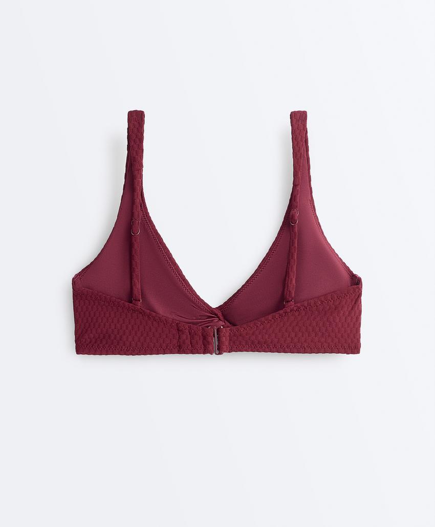 Лиф бикини с завышенным галстуком в клетку