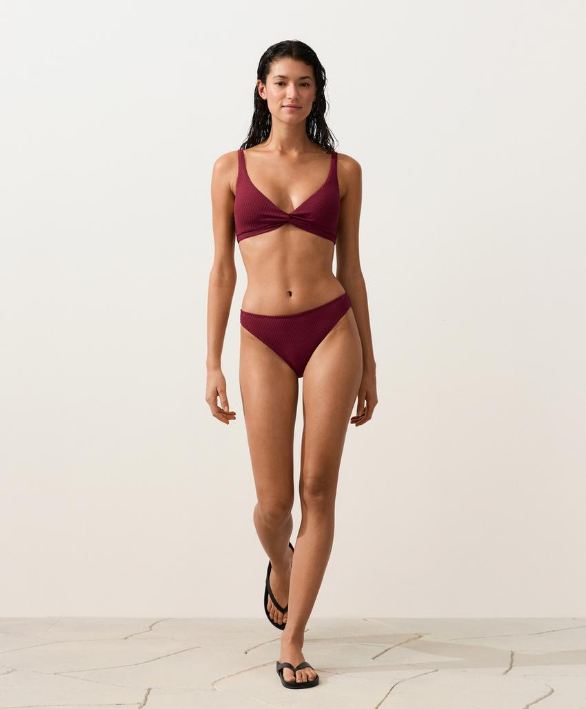 Лиф бикини с завышенным галстуком в клетку