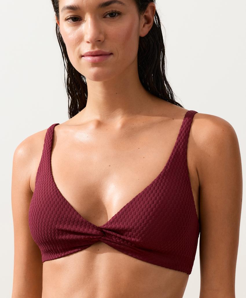 Лиф бикини с завышенным галстуком в клетку