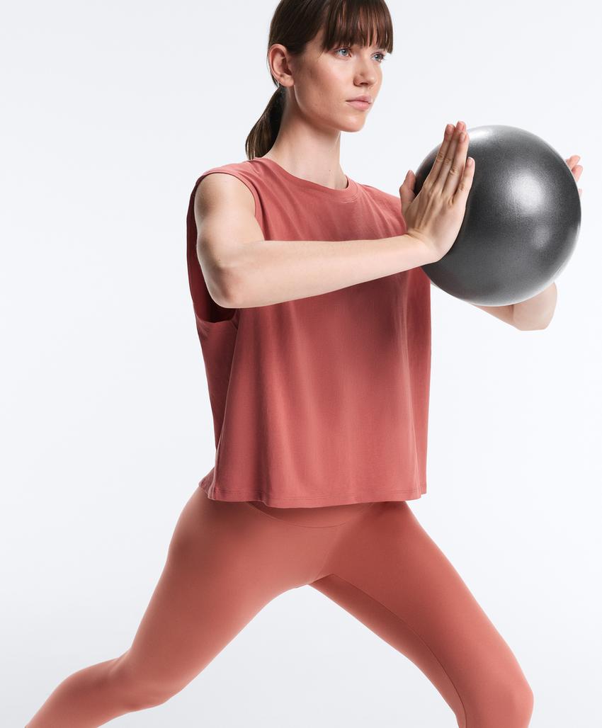 Майка без рукавов из хлопкового рубчика