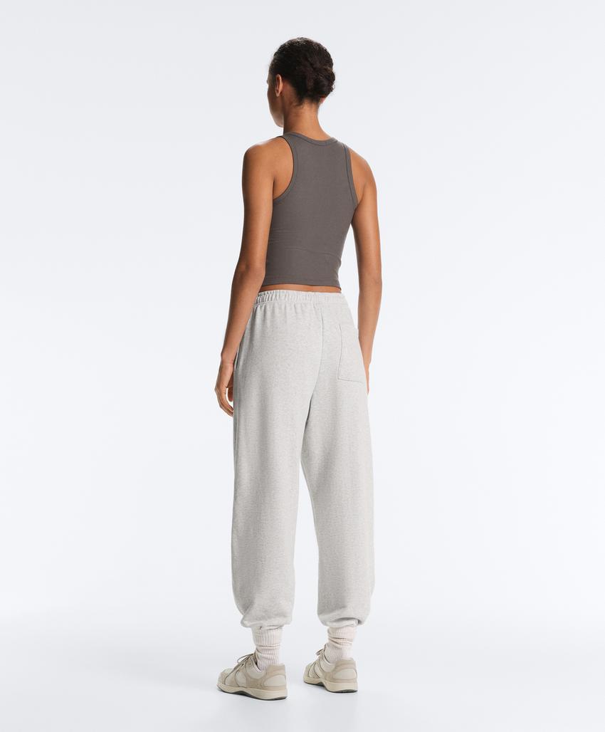 Длинный топ без рукавов из модально-хлопкового рубчика