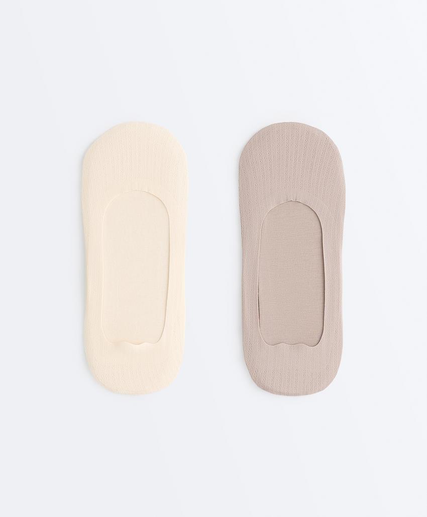 2 пары носков-следков из смесового хлопка со средним вырезом