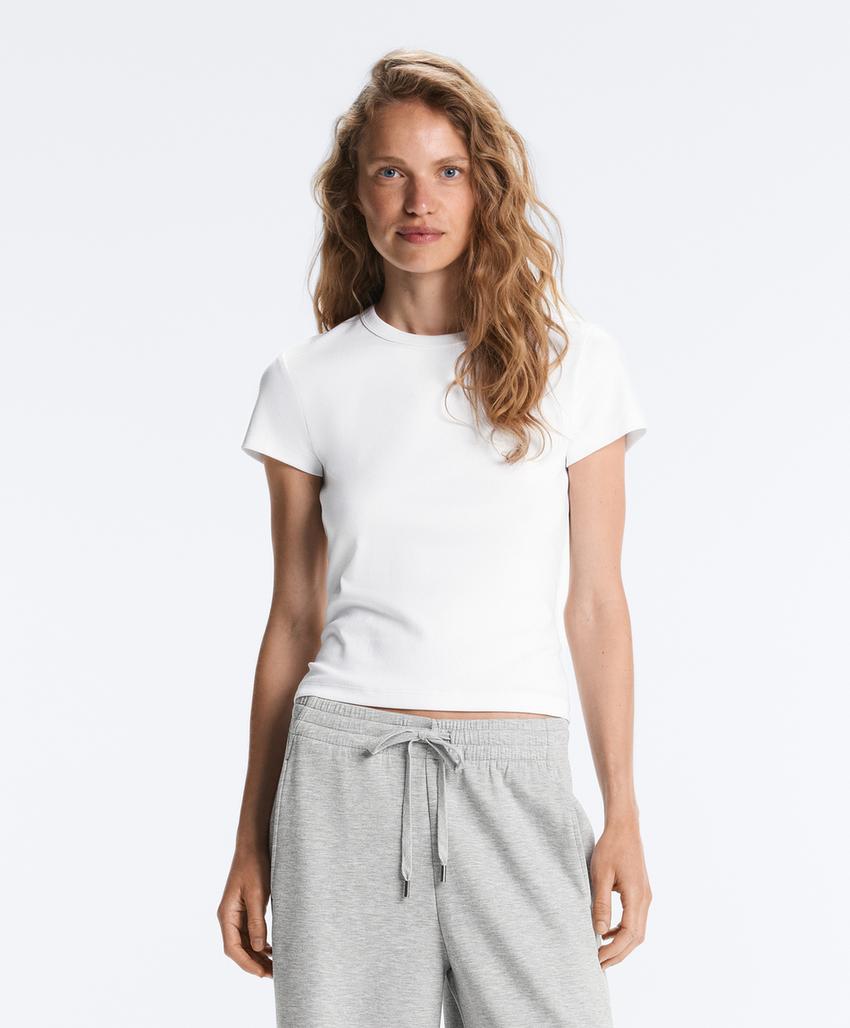 Футболка Rib Fit из смесового хлопка