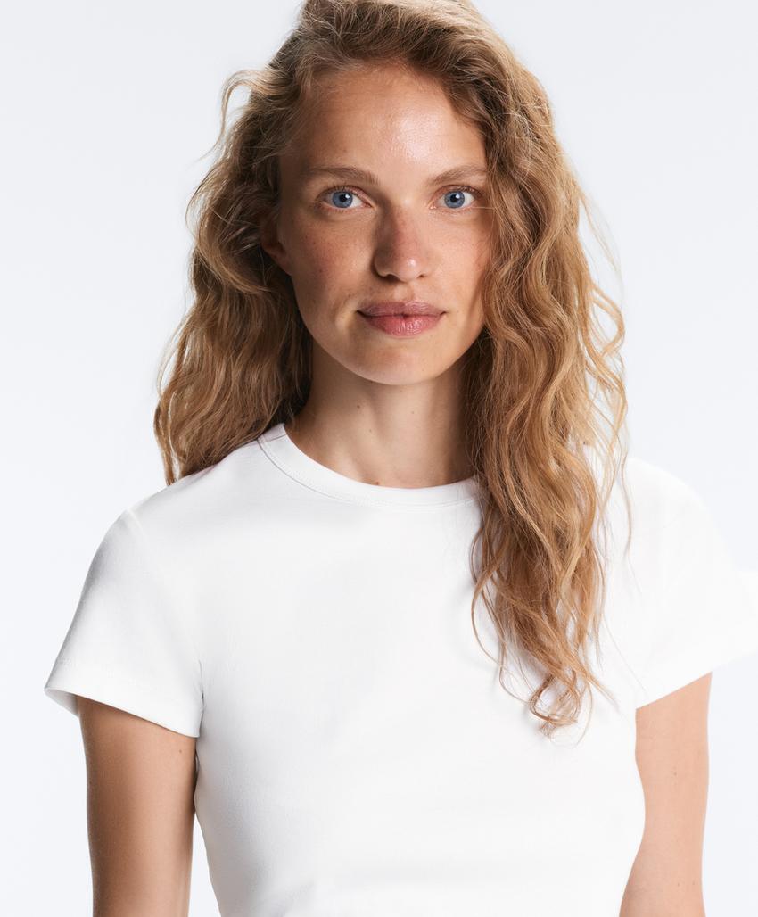 Футболка Rib Fit из смесового хлопка