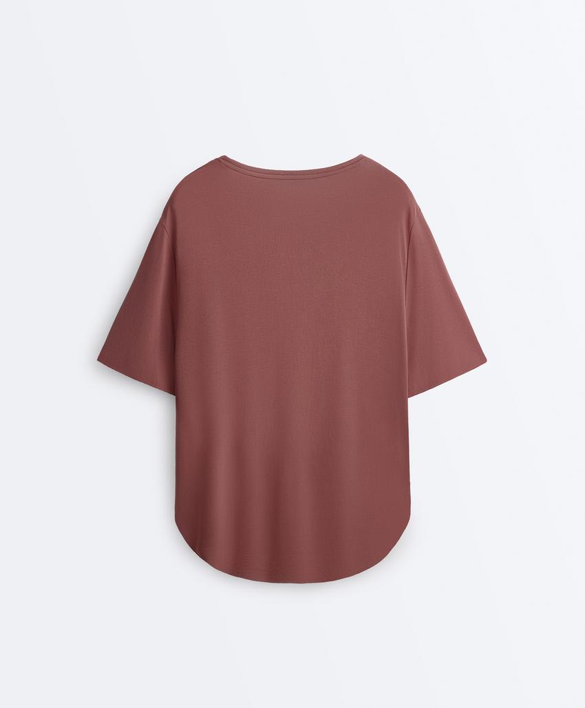 Футболка из смесового модала с короткими рукавами