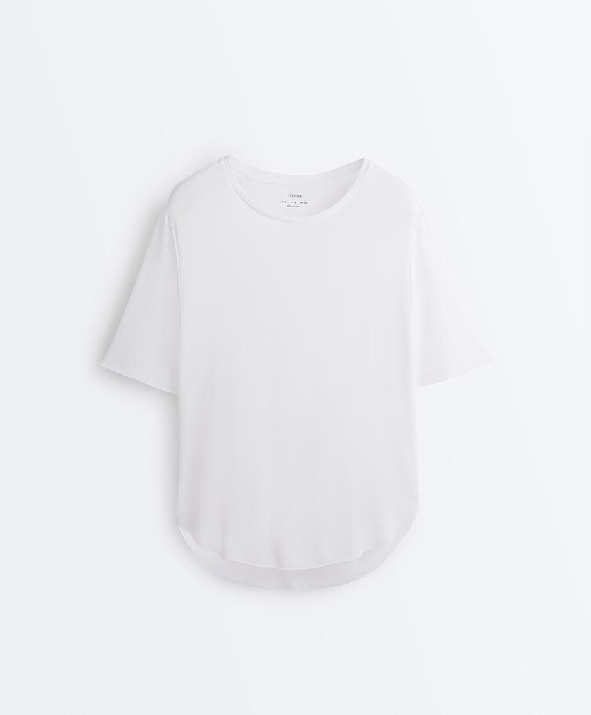 Футболка из смесового модала с короткими рукавами