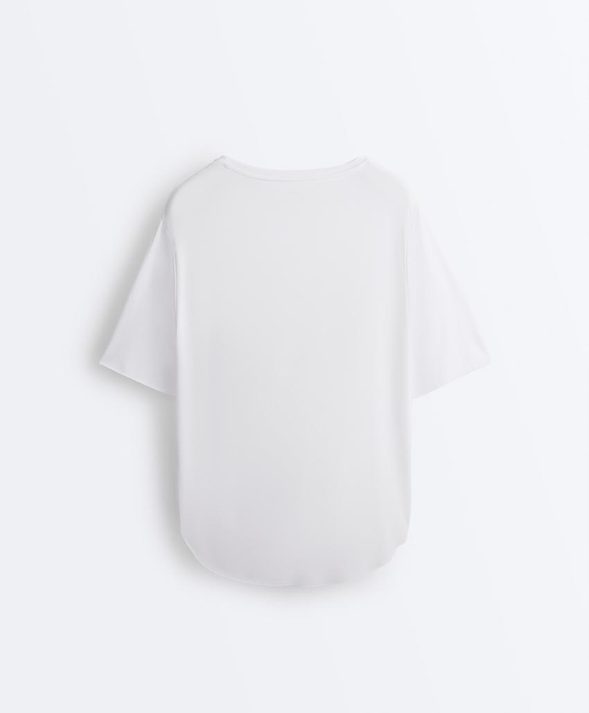 Футболка из смесового модала с короткими рукавами