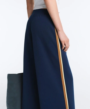 Прямые брюки с лампасами из твила- Заказать в России