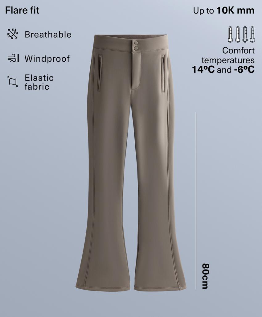 Water-resistant flare stretch SKI trousers
