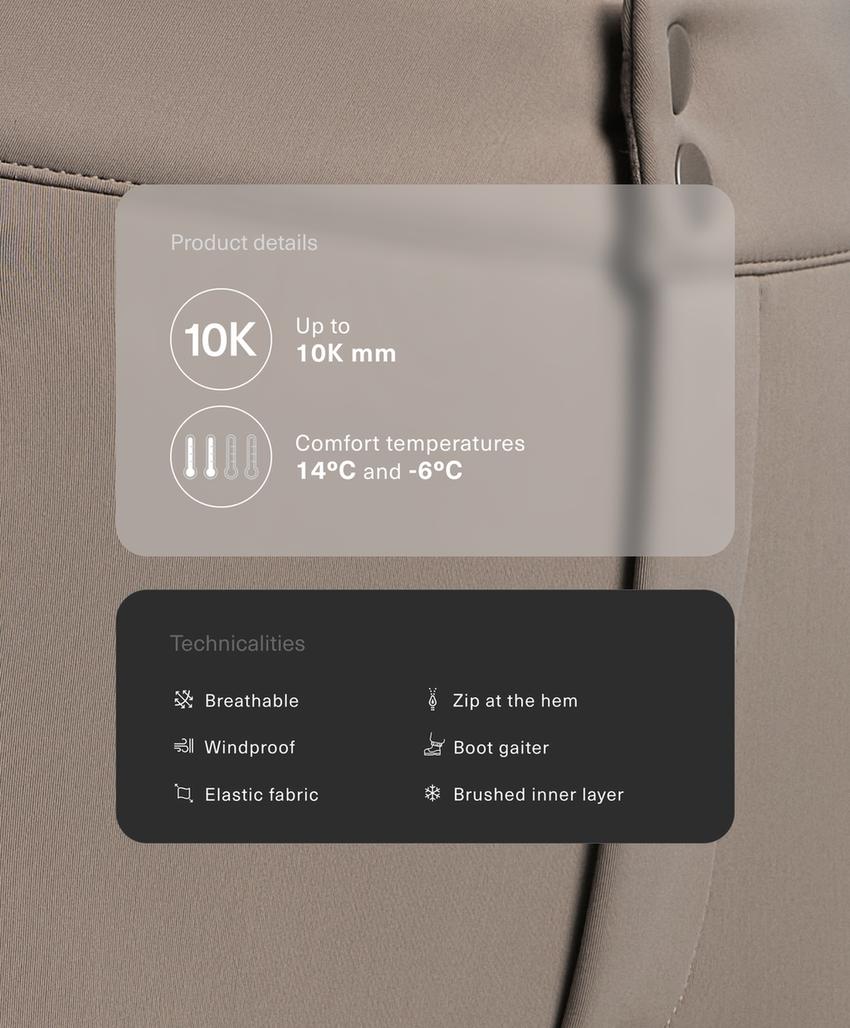 Water-resistant flare stretch SKI trousers