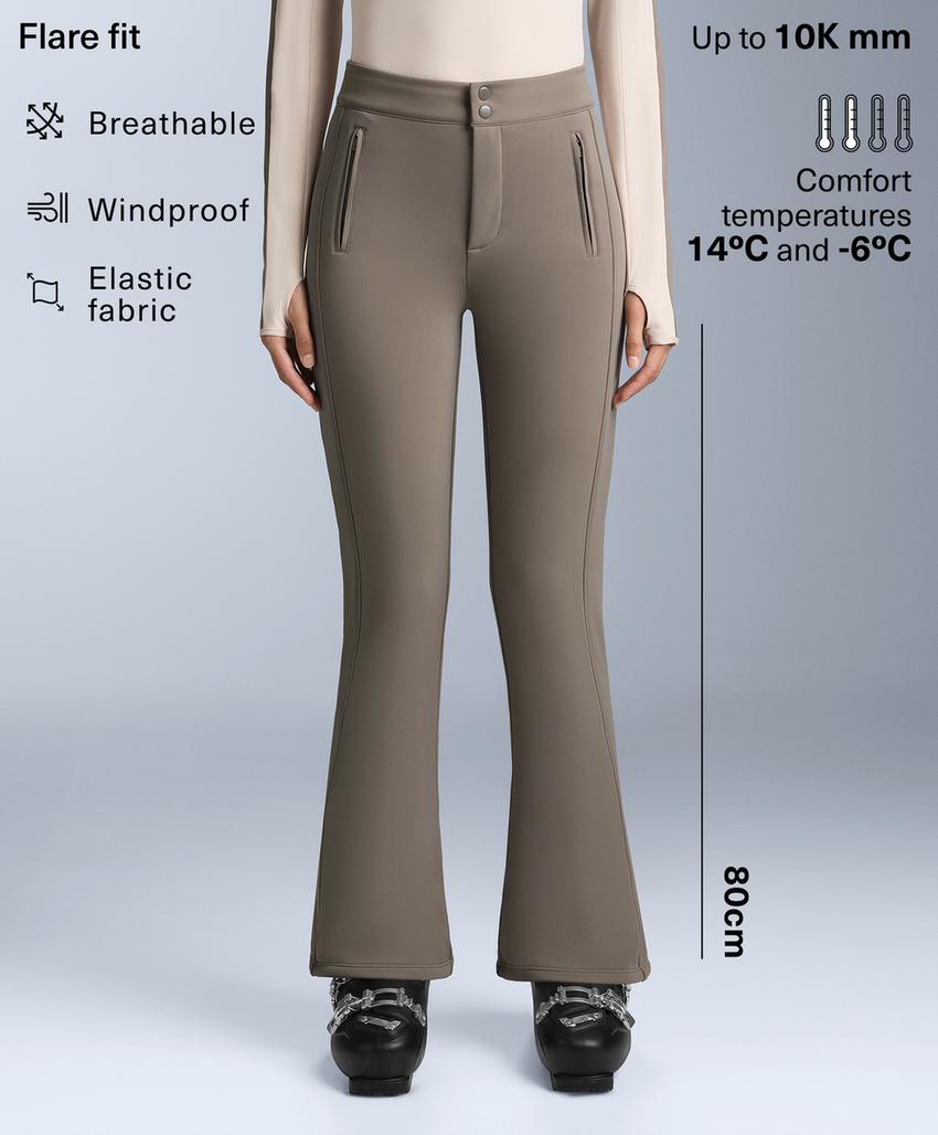 Water-resistant flare stretch SKI trousers