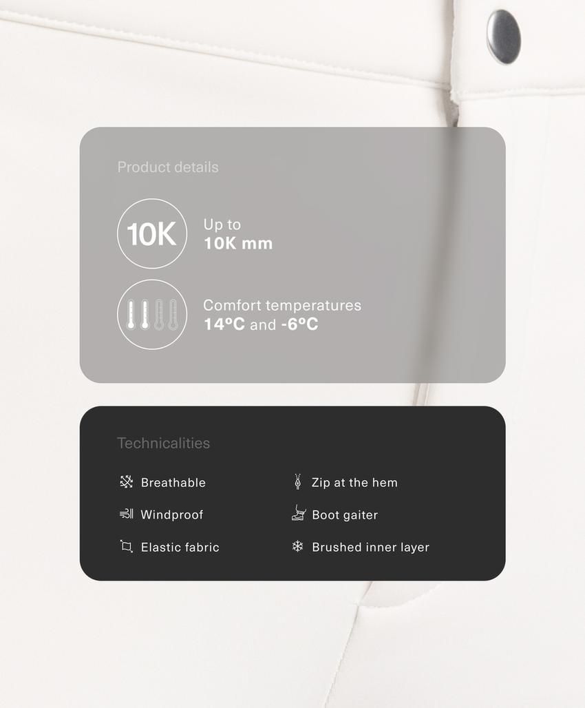 Water-resistant flare stretch SKI trousers