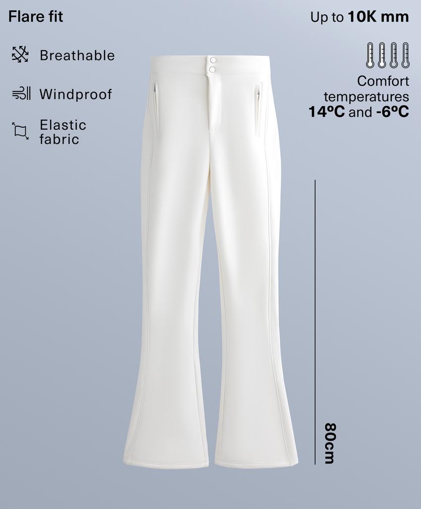 Water-resistant flare stretch SKI trousers