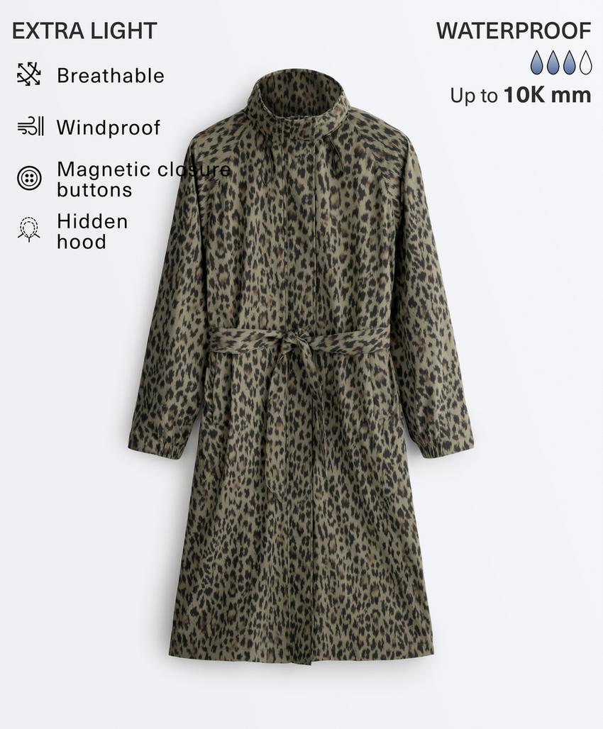 Удлиненный ультралегкий плащ с водонепроницаемостью 10 000 мм