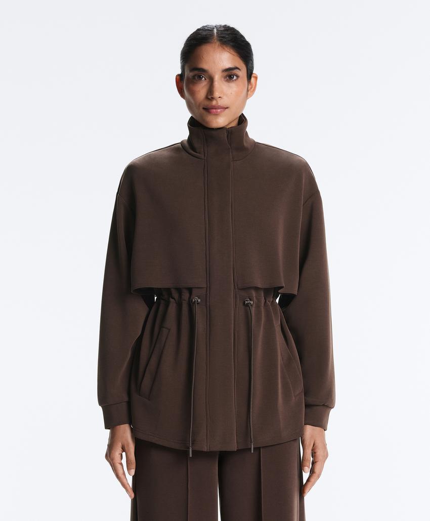 Длинная куртка с карманами из мягкой ткани с модалом