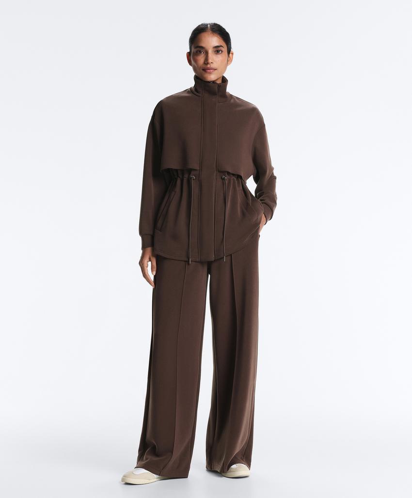 Длинная куртка с карманами из мягкой ткани с модалом