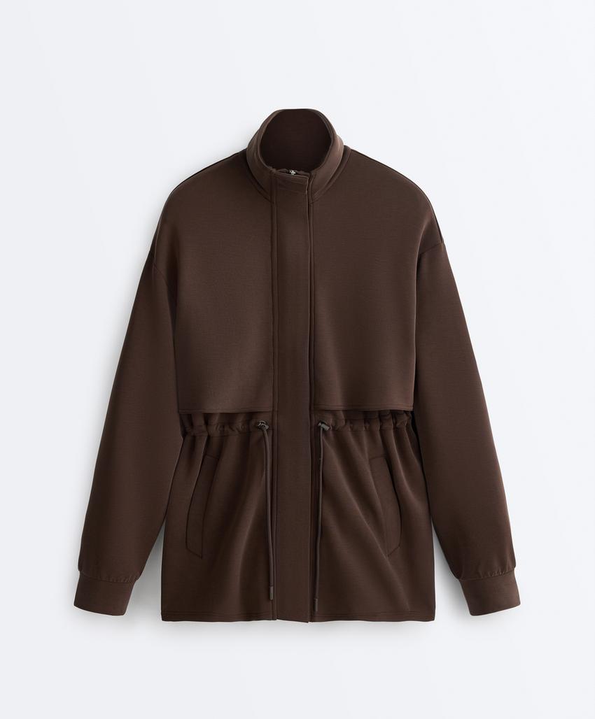 Длинная куртка с карманами из мягкой ткани с модалом