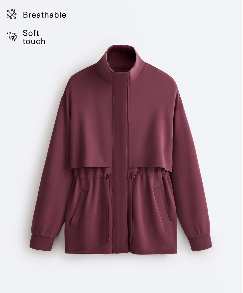 Длинная куртка с карманами из мягкой ткани с модалом