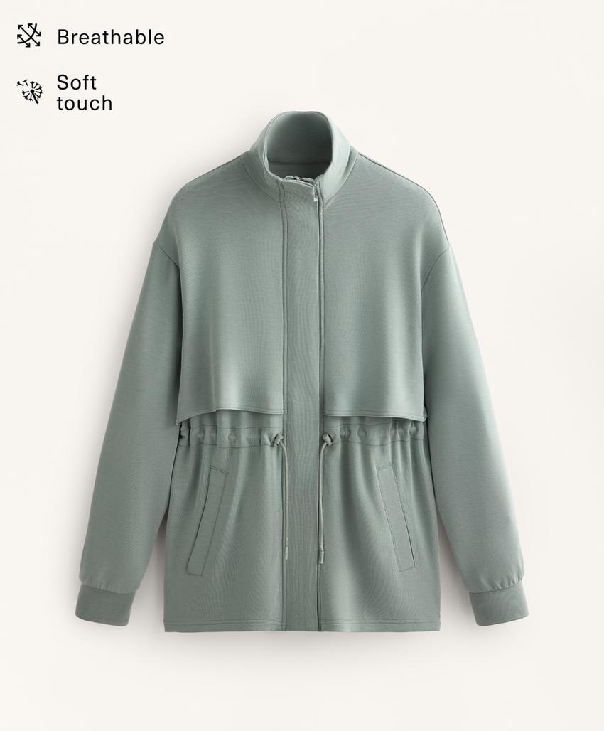 Длинная куртка с карманами из мягкой ткани с модалом