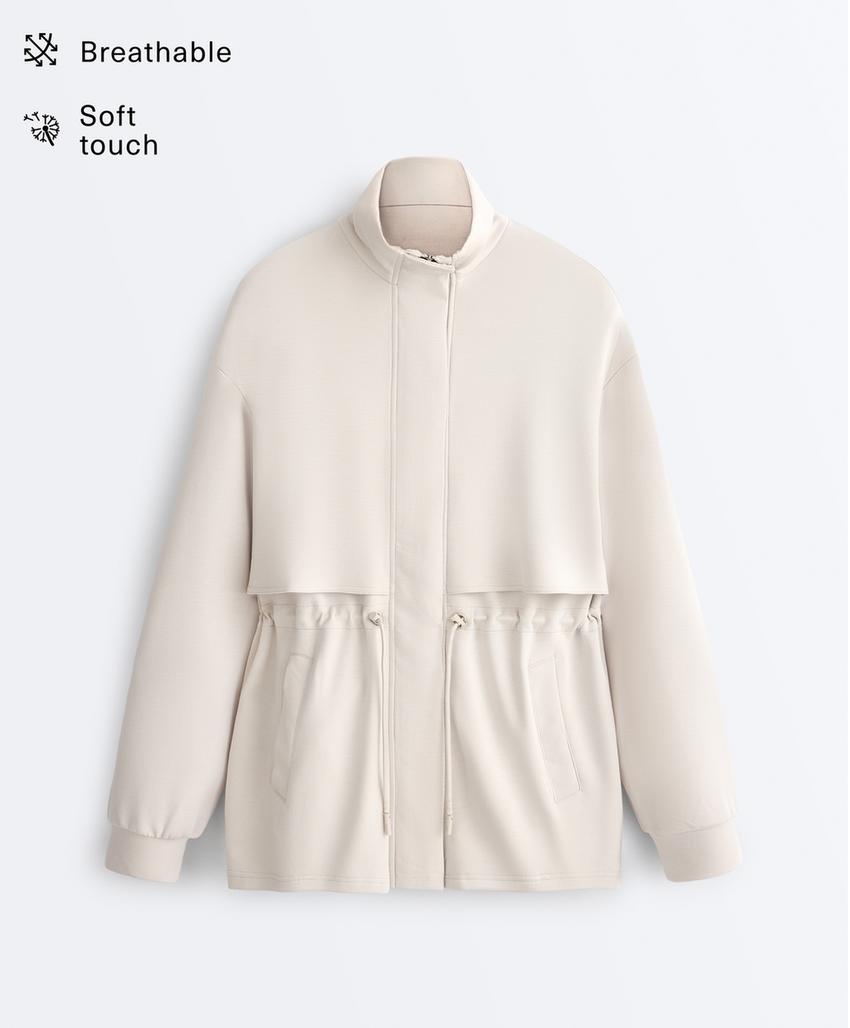 Длинная куртка с карманами из мягкой ткани с модалом