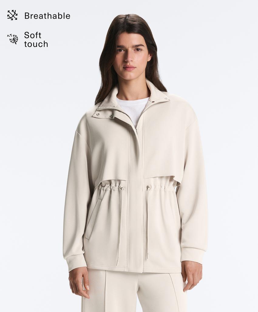 Длинная куртка с карманами из мягкой ткани с модалом