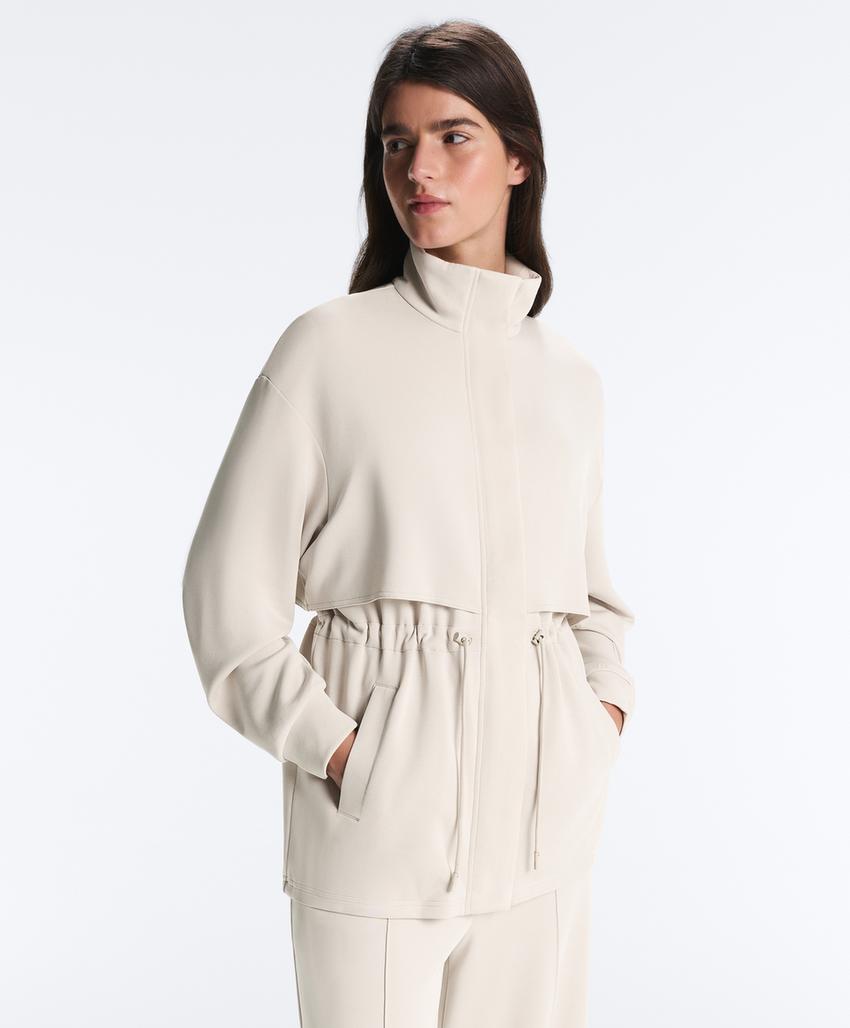 Длинная куртка с карманами из мягкой ткани с модалом