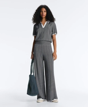 Прямые вязаные брюки в елочку- Заказать в России