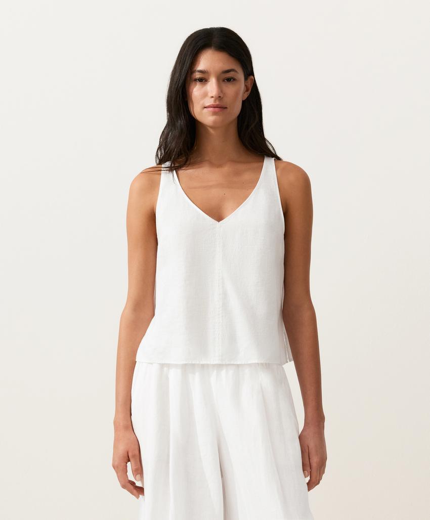 Top на бретельках с V-образным вырезом из 100%-го льна