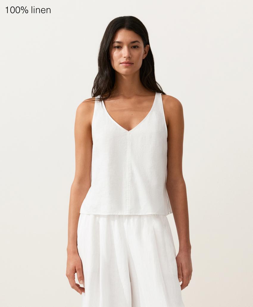 Top на бретельках с V-образным вырезом из 100%-го льна