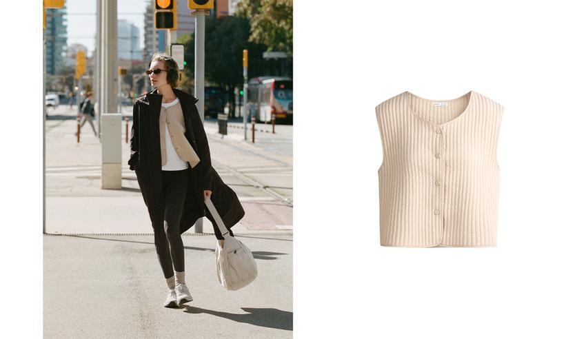 Тонкий стеганый нейлоновый жилет